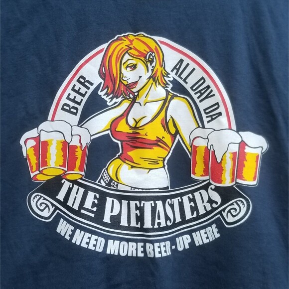 The Pietasters All Day Need More Beer Up Here Navy Ska T-Shirt Size Medium - Picture 2 of 4